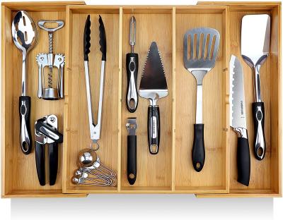 China Viable Hot Selling Adjustable Cutlery Spoon and Fork Kitchen Drawer Organizer for sale