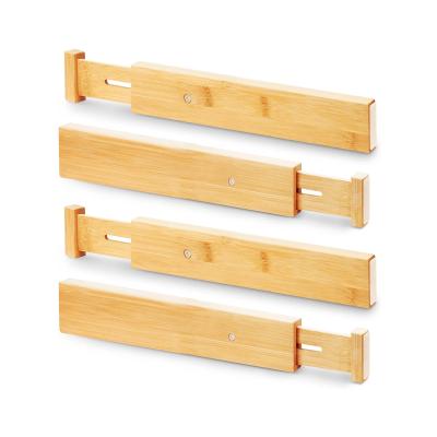 China Traditional Adjustable Drawer Dividers For Clothes Kitchen Bamboo Drawer Organizers For Utensils Multifunctional Organizing Tool for sale