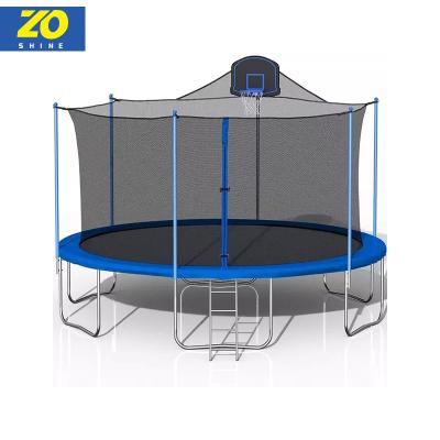 China With Zoshine Protective Net Top Grade 8FT/10FT/12FT/14FTOutdoor Commercial Exercise Trampoline With Safety Edging for sale