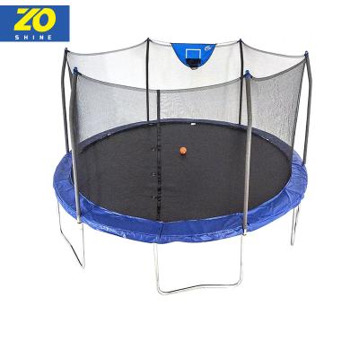 China With Logo Print Large Round 14FT Protective Net Professional Customized Kids Adults Exercise Fitness Jumping Trampolines For Indoor And Outdoor for sale