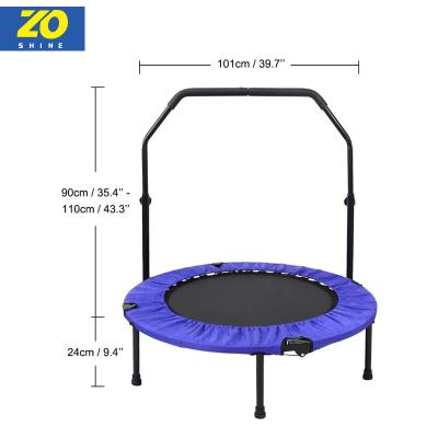 China Fitness Free Jumping Zoshine Protector Net Foldable Spring Trampoline With Handle Bounce Jumping Trampolines Bungee for sale