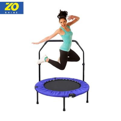 China Without Zoshine Protective Net Folding Mini Fitness Indoor Exercise Workout Rebounder Trampoline Adults Fitness Foldable With Handle for sale