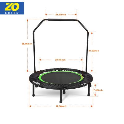 China Zoshine Mini Trampoline Adults High Quality Cheap Portable Foldable Trampoline Free Net Fitness Fun Protector for sale