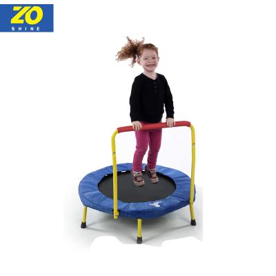 China Zoshine Boungy Protective Net Fitness Mini Jumping Spring Free Exercise Outdoor Round Trampoline With Handlebar for sale