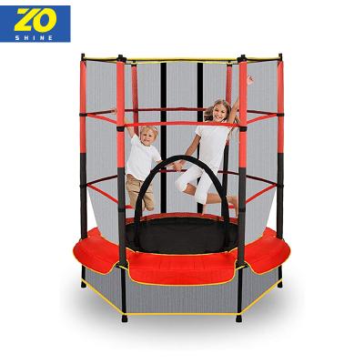 China With Protective Net Zoshine Kids Outdoor 55inch Mini Jumping Trampoline With Fence Safety Net Toddler Trampoline For Backyard for sale