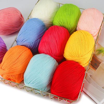 China RongMeiXuan Anti-Static 50g 6ply Hand Knitting Crochet Acrylic Baby Milk Soft Cotton Yarns for sale