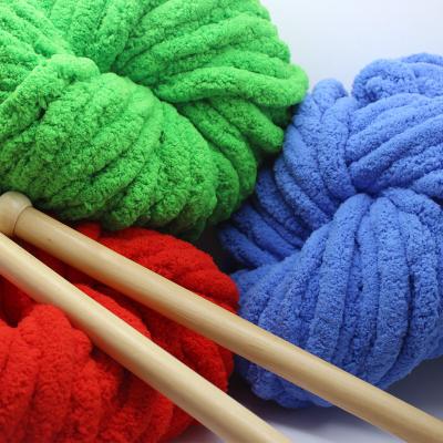 China RongMeiXuan anti-static thick 3cm velvet chenille bulky yarn 3cm 2cm 3cm for sale