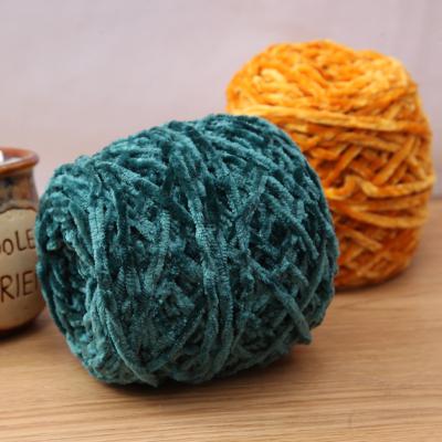 China RongMeiXuan 100g Anti-bacteria Velvet Chenille Polyesters Yarn Bright Line Woven Crochet Chenille DIY Knitting Yarn for sale