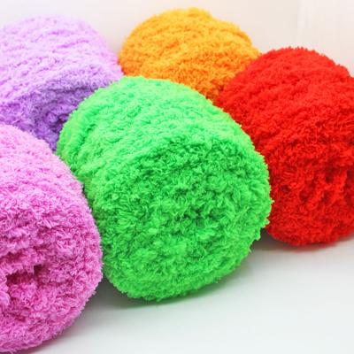 China RongMeiXuan Anti-Bacteria 100g 3ply Chat Hand Knitting Baby Yarn Coral Fleece Fancy Yarn For Knitting Scarf And Hat for sale