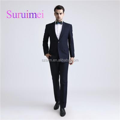 China Anti-Shrink Black Coat and Royal Blue Pant Men Suit High Quality Latest Design Suit 2 Piece Fashion Brand for sale