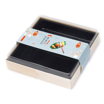 China Recycled Materials Take Out Disposable Food Sushi Take Out Packaging Box With Window for sale