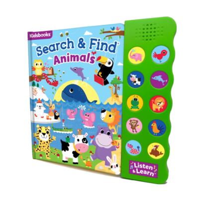 China Button-Up Animal Sound Book For Toddlers Customized Design Print Push Buttons Baby Sound Book Animal Sounds Books For Kids for sale