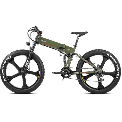 China New aluminum alloy folding electric bike 26 inch suspension electric bicycle full fat tire bicycle for sale