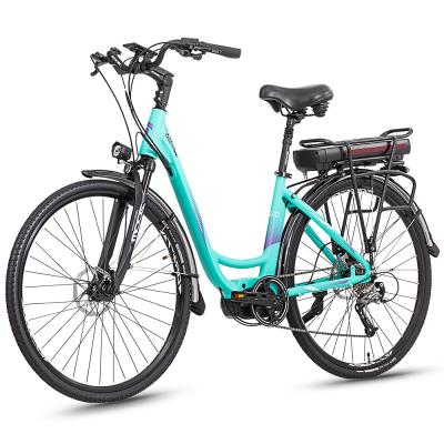 China Yansan alloy city e bike women 700c bicycle lady ebike aluminum urban electric bicycle 250W for sale