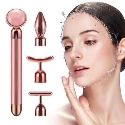 China 2021 Best Selling Natural Facial Jade Roller Facial Massager Mounted Stone Instrument for sale