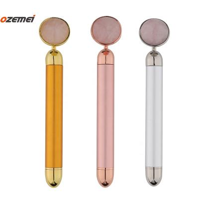 China Wrinkle Remover New Arrival Rose Quartz Jade Vibration Massager Jade and Gold Beauty Bar for sale