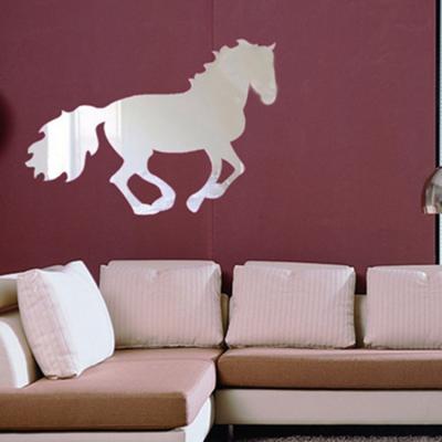 China Eco Friendly WALL STICKER Horse Custom Design Self Adhesive Mirror Foil Wall Sticker for sale