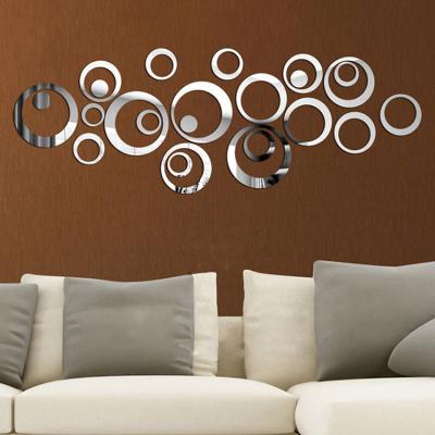 China Decorative 3D PMMA DIY Wall Stickers WALL STICKER Circle Creative Acrylic Mirror for sale