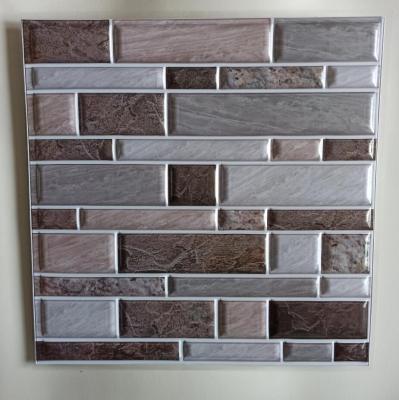 China 3d vinyl mosaic wall tile STICKER BSCI decorative import removable bathroom pvc bathroom tile waterproof mosaic wall tile for sale