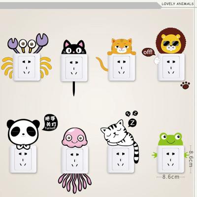 China Cute Healthy And Environmentally Friendly Recycled And Easy To Use Cartoon Wall Switch Stickers for sale