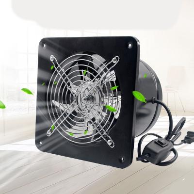 China Hotels 4,5,6,7,8,10,12,14,16 Inch Wall Mounted Square Extractor Ventilation Exhaust Fan Axial Fan AC Black Metal for sale