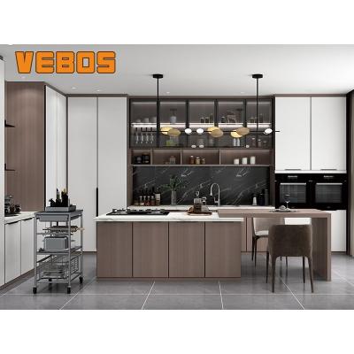 China Waterproof factory customized design sideboards kitchen and other modern kitchen furniture wooden kitchen island for sale