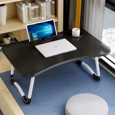 China Modern Design Foldable Wooden Folding Portable Laptop Table and Foldable Laptop Desk Laptop Table with Slot for Bed for sale