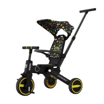 China With umbrella awning source factory multi-function children's tricycle five in a two-way foldable baby walking artifact generation for sale