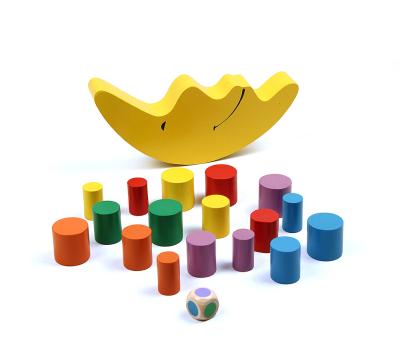 China DIY TOY Moon Balancing Frame Baby Early Learner Toy Montessori Teaching Aids Moon to Balance Early Development Wooden Blocks Colorful Toys for sale