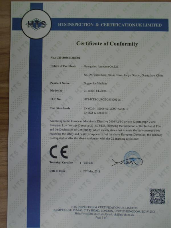 CE - Guangzhou Icesource Co., Ltd.