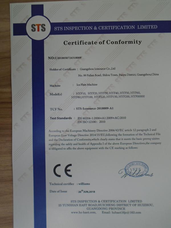 CE - Guangzhou Icesource Co., Ltd.