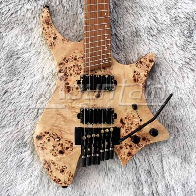 China Wholesale High Quality Environmental Materials Krait 7 String Headless Guitar Fanned Fret Guitar Tremolo Bridge OEM Guitar Factory Outlet for sale