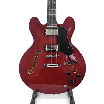 China Materials Krait 6 String Electric Guitar Jazz Style F Hole Guitar OEM Factory Outlet Red Color Environmental Fast Shipping for sale