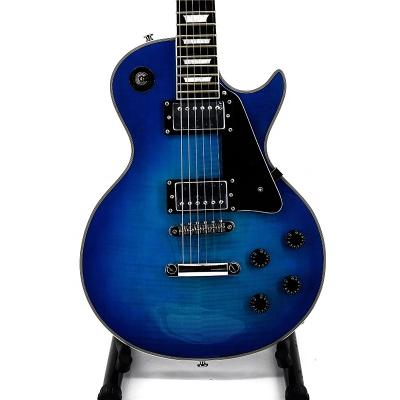 China OEM Guitar Mahogany Mahogany Body Maple Neck Materials Krait 6 String Electric Guitar Flame Top Environmental Blue Maple Color for sale