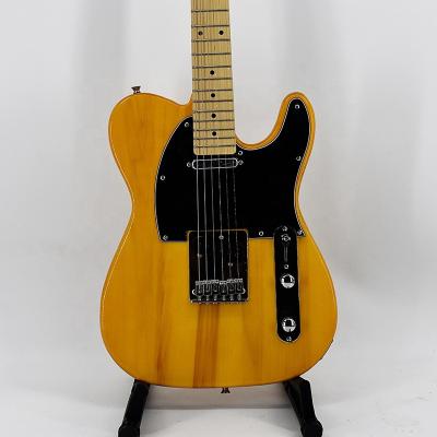 China OEM Color Guitar String Krait 6 Materials Fast Shipping Basswood Flame Maple Guitar Body Top Neck Tele-Yellow Electric Tele-Environmental Maple for sale