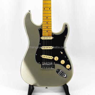 China OEM environmental cheap guitar neck basswood color black body maple color metal electric guitar new arrival 6 string Krait materials for sale