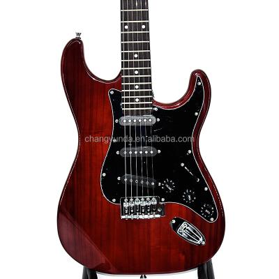 China Materials Krait 6 String Electric Guitar St String Basswood Body Brown Color Maple Neck OEM Guitar Factory Outlet Environmental for sale