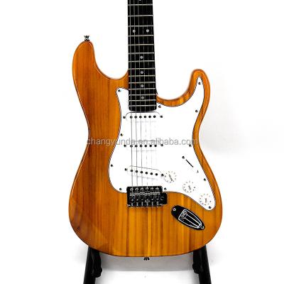 China Yellow Environmental Basswood Body Electric Guitar Krait 6 String Color Maple Neck OEM Guitar Factory Outlet Yellow for sale