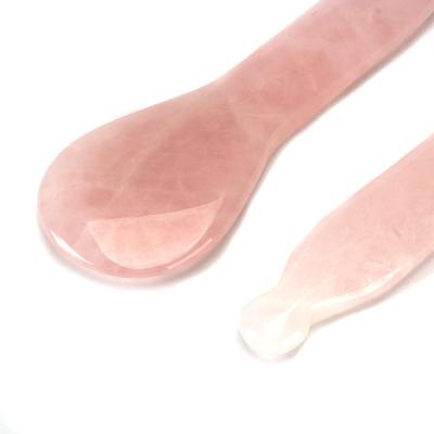 China Green Anti Aging Stone Massage Tool Gua Sha Tool Neck Scraping Leg Rose Quartz Baton for sale