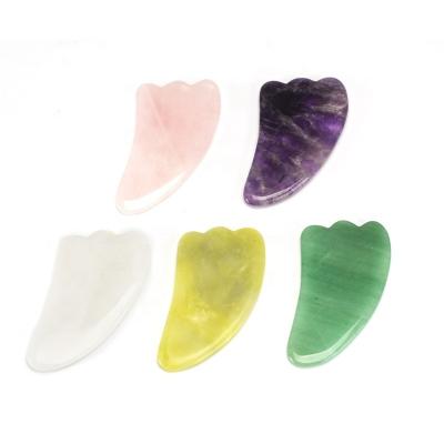 China 2021 Popular New Product Triangle Massage Tool Jade Amethyst Guasha Massager Gua Sha Scraping Tool for sale