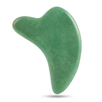 China Portable 100% Natural Stone Heart Shaped Dolphin Green Aventurine Jade Guasha Skin Care Massage Tool for sale