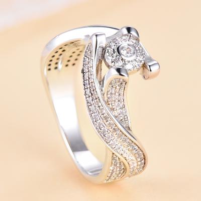 China FASHIONABLE SKA Jewelry Ribbon Rings Engagement Ring 925 Sterling Silver Dimond Silver Ring D.C.A. CZ for sale