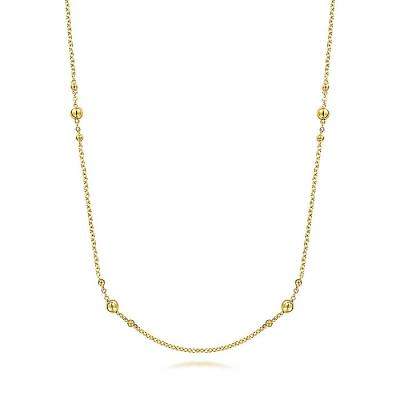 China FASHIONABLE SKA 925 Gold Necklaces 18k 14K Yellow Gold Pearl Silver Station Necklace Custom Necklace for sale