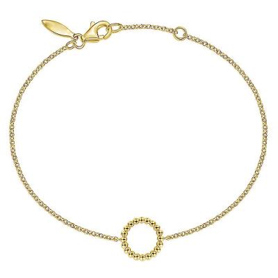 China TRENDY SKA 18k 14K Yellow Gold Chain Bracelet with Bujukan Beaded Silver Circle s925 Bracelets for sale