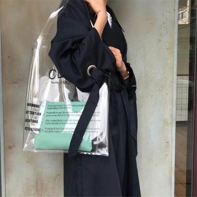 China Eco - Friendly Accept Custom Clear Shopping Bag PVC Tote Bag for sale