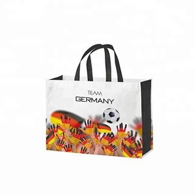 China Handles eco-friendly polypropylene, wholesale pp woven bag laminated shopping tote china customer 2 bag from soccer world cup printing importer for sale