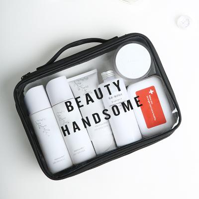 China Fashion Women PVC Waterproof Makeup Bag Eco - Friendly , Drawstring Clear Glitter Cosmetic Bag for sale