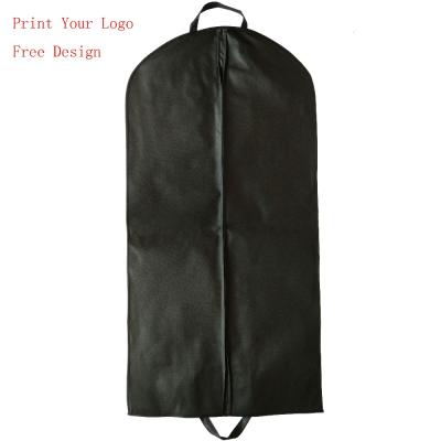 China Eco-friendly Accept Custom Zipper Lock Dress Suit Nonwoven Folded Garment Bag With PVC Window for sale