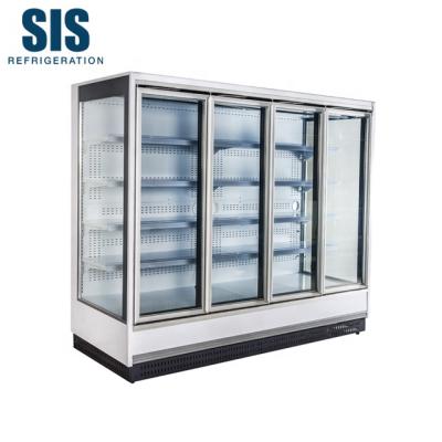 China Tempered Glass Door Supermarket Commercial Refrigeration Equipment Electrically Heated Double Door Fridge Cabinet Display Refrigerator Height 2020mm Series - Remote Type for sale