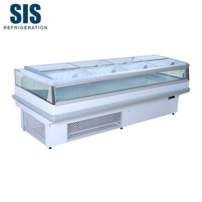 China Dual Tempered Glass Supermarket Refrigeration Equipment Insulated Commercial Meat Display Freezer Service Over Counter Height 930mm Plug-in Type Series for sale